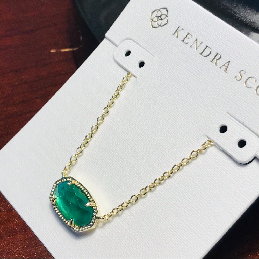 Kendra Scott Elisa Jade Green necklace Gold Plated